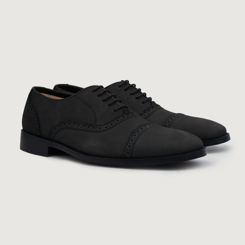 Greyson Brogues Oxford Musta Nubuck Nahkakengät Miehille