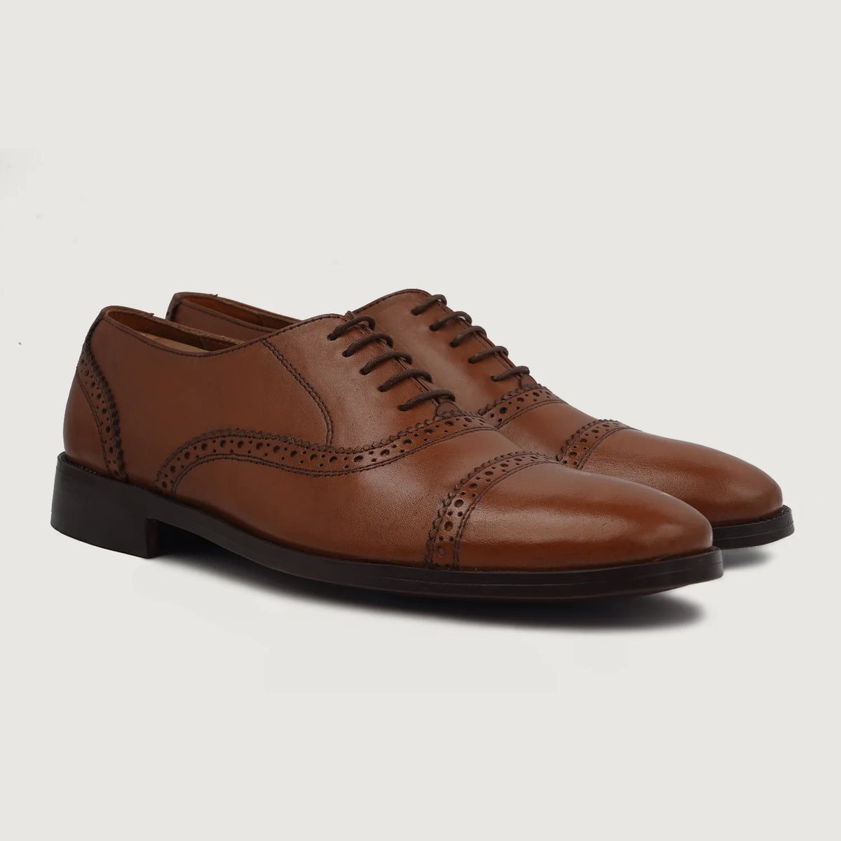 Greyson Brogues Oxford Vaaleanruskea Nahkakengät Miehille For Men in Tan Full-Grain Leather - Sivunäkymä | Osta verkosta