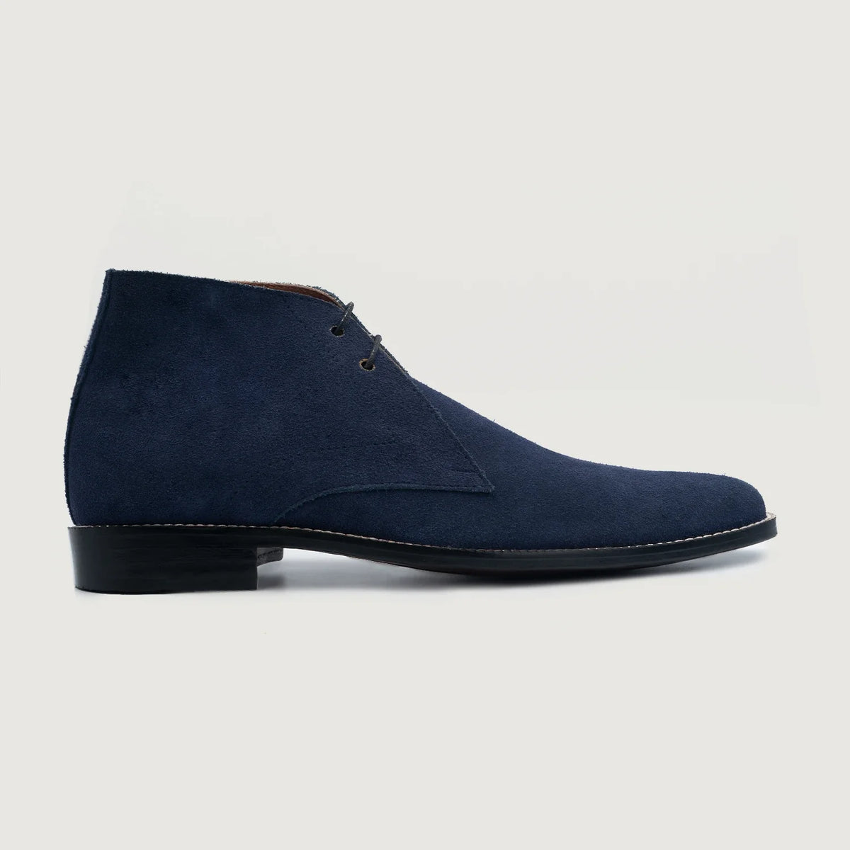Midnight Blue Goatskin Suede Leather Boots - Goodyear welt -rakenne ja kärkiosa