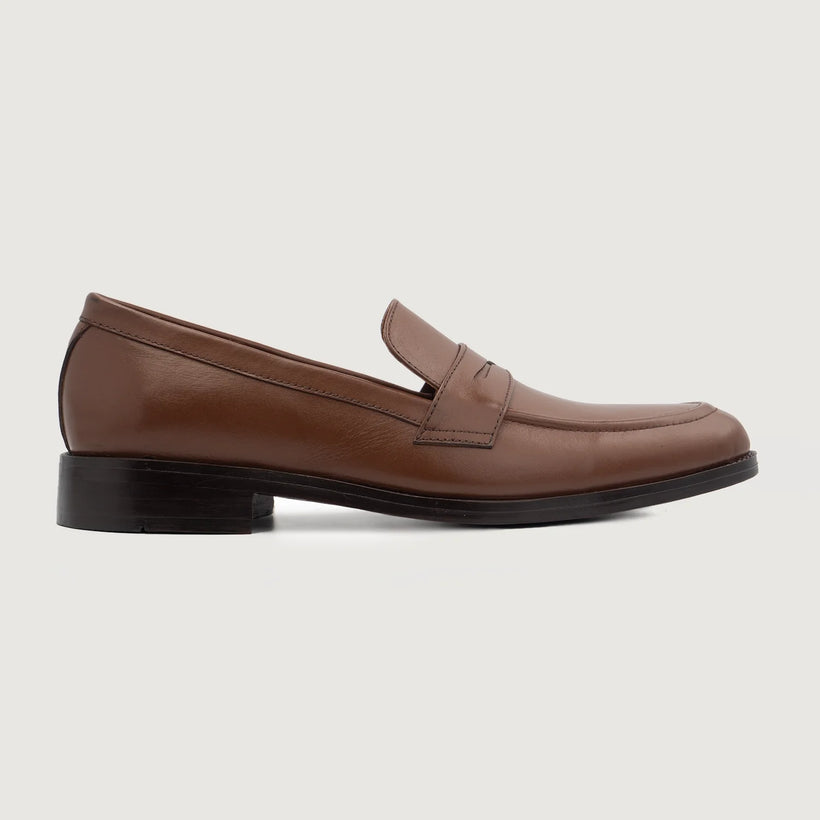 Baxton Ruskea Leather Loafers Miehille