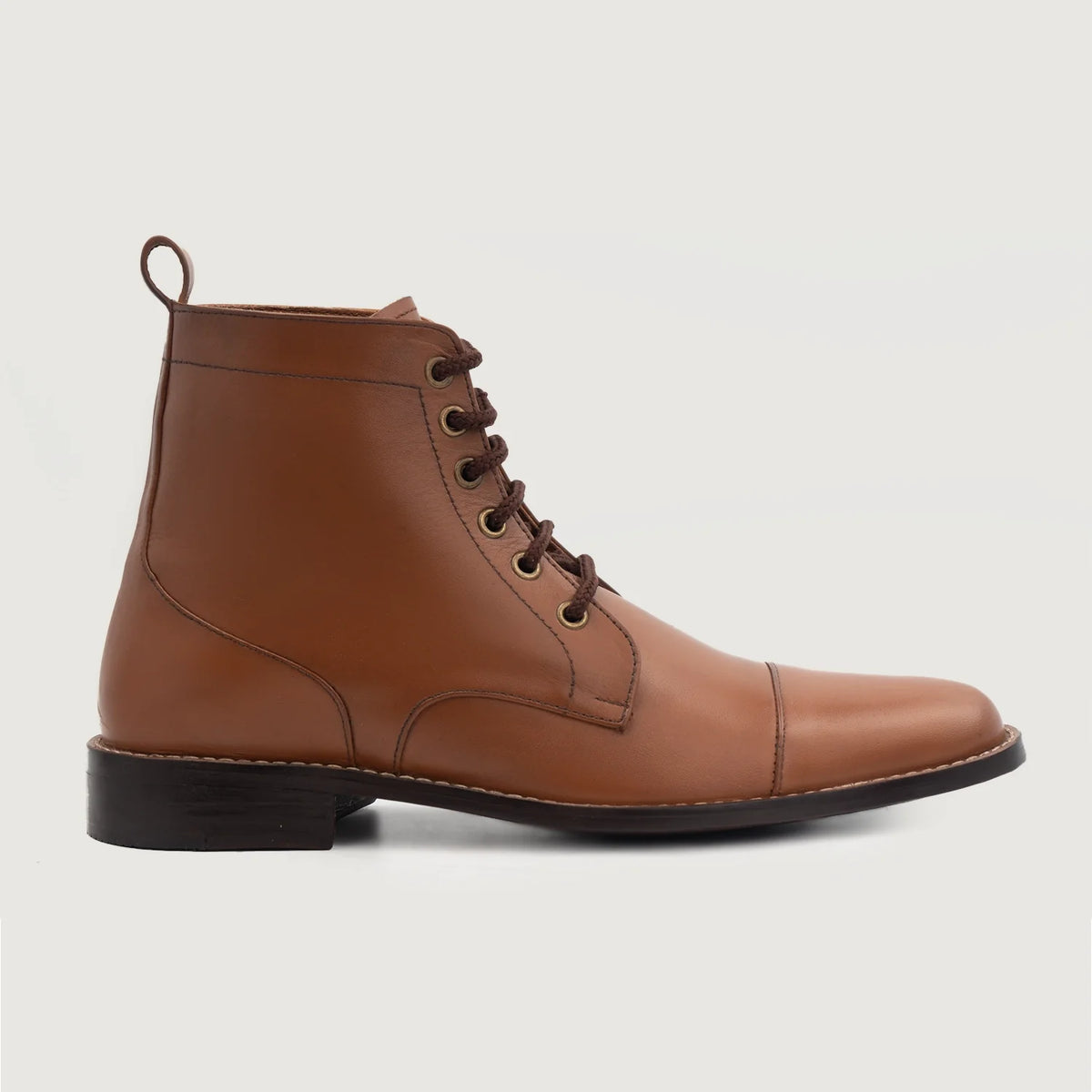 Tan Full-Grain leather Boots - Goodyear welt -rakenne ja kärkiosa