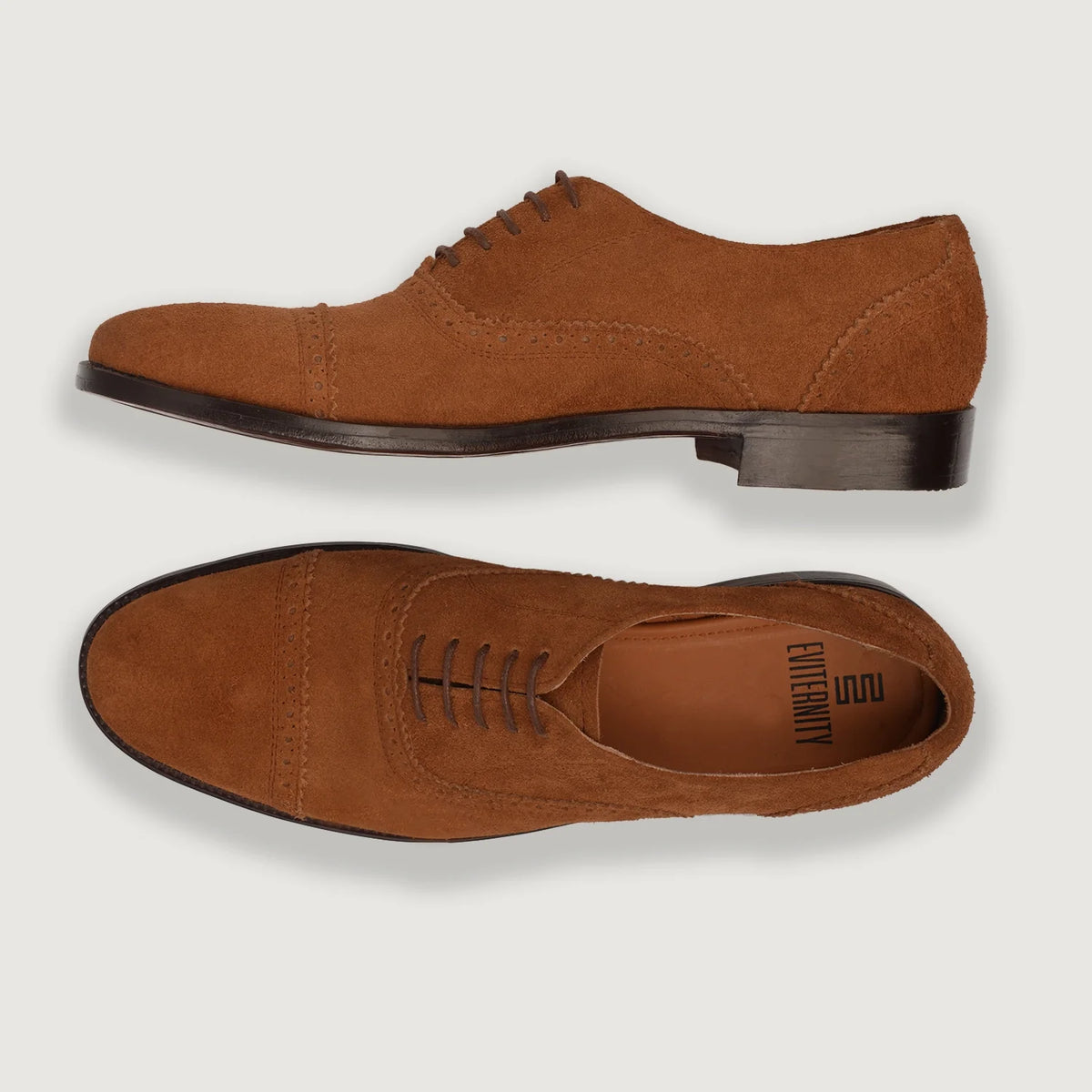 Greyson Brogues Oxford Ruskea Suede Nahkakengät Miehille For Men - Vahvistettu kantapää ja tarkat kaksoisompeleet