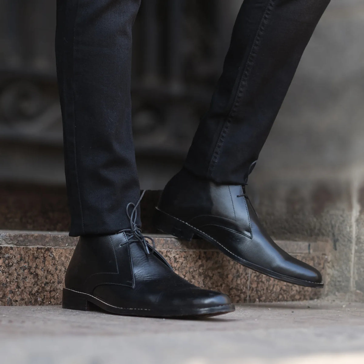 Orlaven Corry Chukka Musta Nahkasaappaat Miehille footwear image 9
