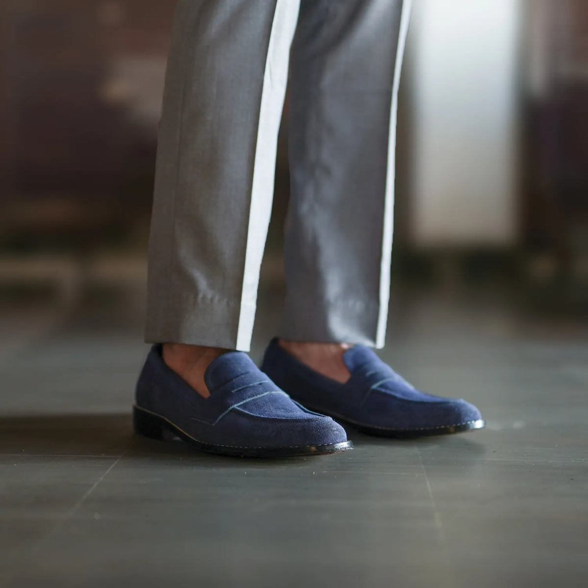 Orlaven Baxton Sininen Suede Nahkaloaferit Miehille footwear image 9