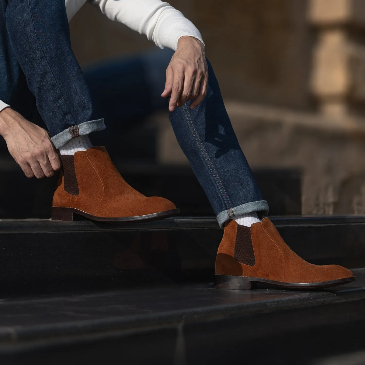 Orlaven Clarkson Chelsea Ruskea Suede Nahkasaappaat Miehille footwear image 9