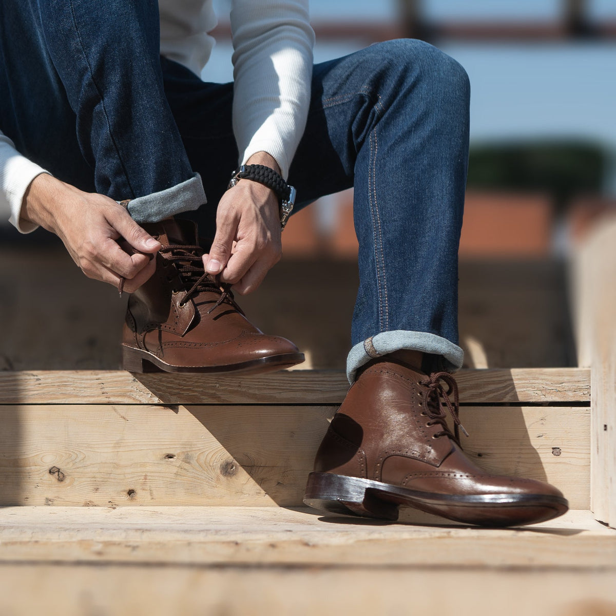 Orlaven Duster Brogues Derby Ruskea Nahkasaappaat Miehille footwear image 9