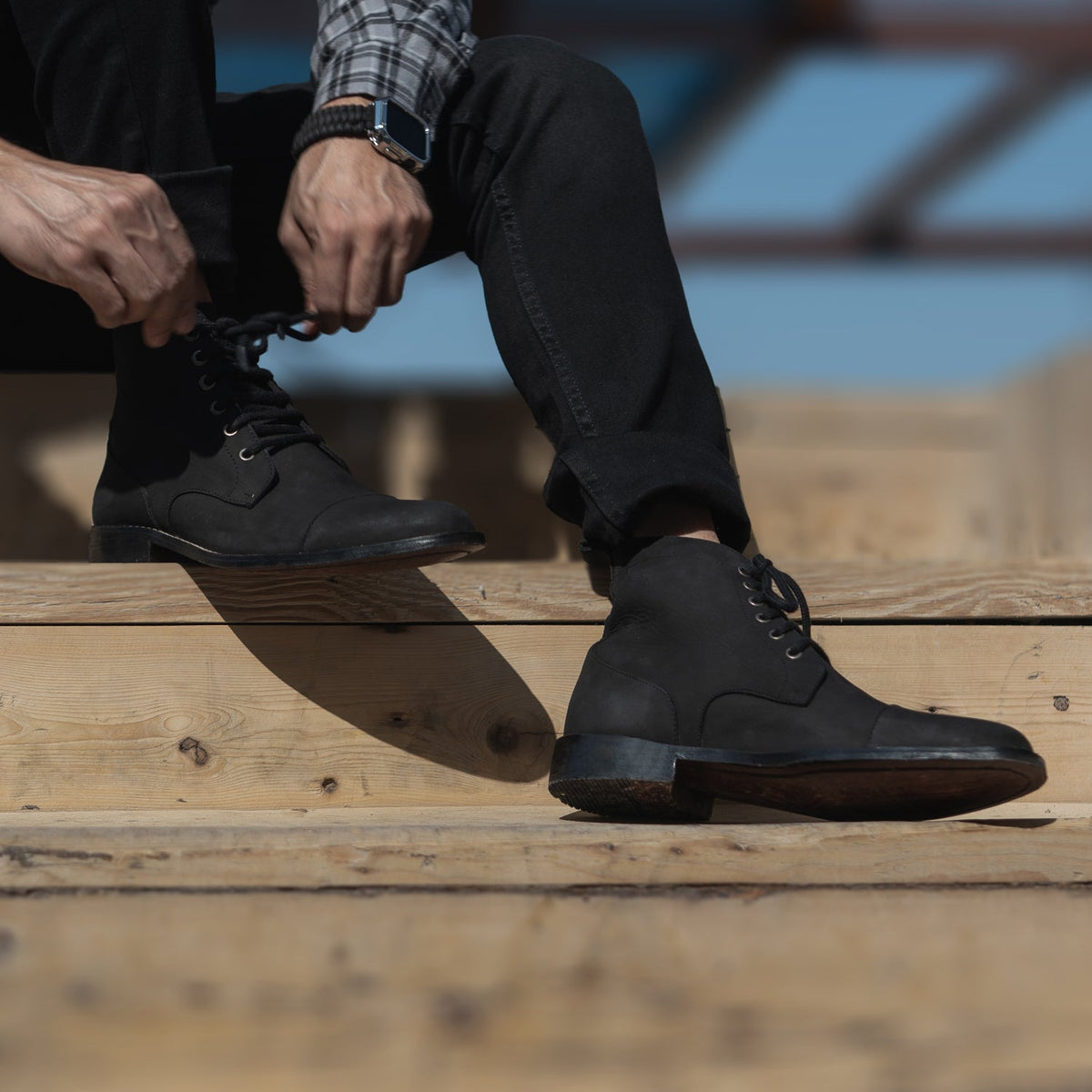 Orlaven Knight Derby Musta Nubuck Nahkasaappaat Miehille footwear image 10