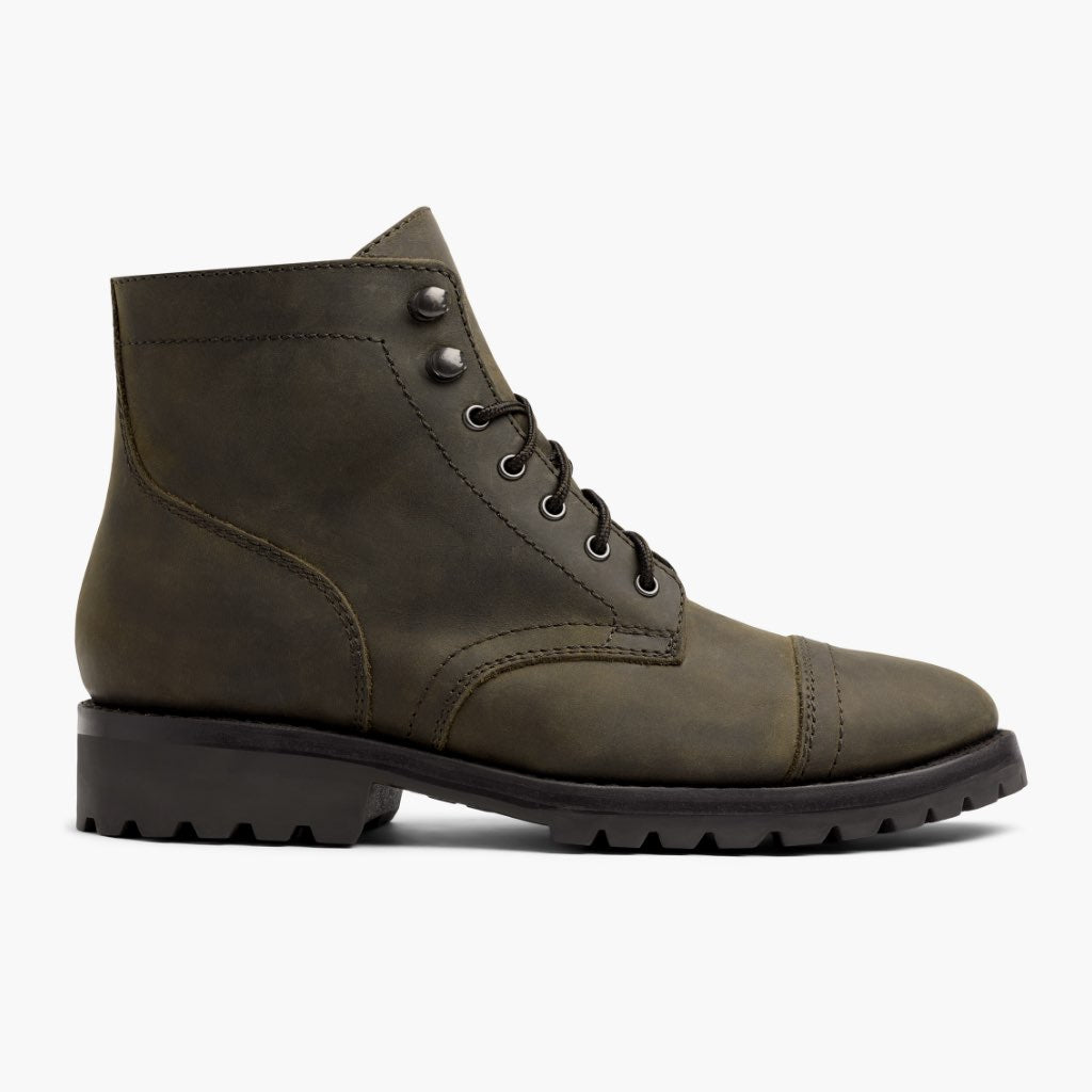 Olive Full-Grain leather Boots - Goodyear welt -rakenne ja kärkiosa