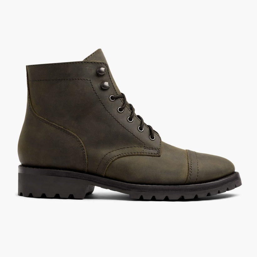 Captain StormKing® Dark Olive Matte Nahkasaappaat Miehille