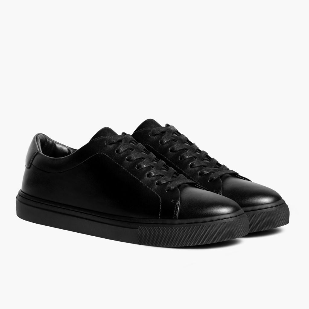 Encore Jet Black Leather Sneakers mustaa aitoa naudanahkaa - Sivunäkymä | Osta verkosta
