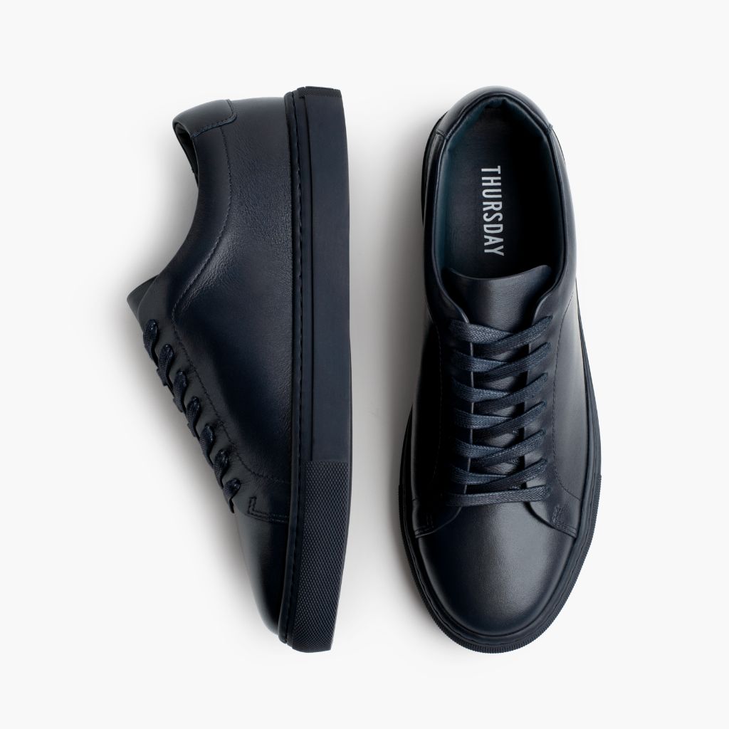 Encore Navy Leather Sneakers - Vahvistettu kantapää ja tarkat kaksoisompeleet