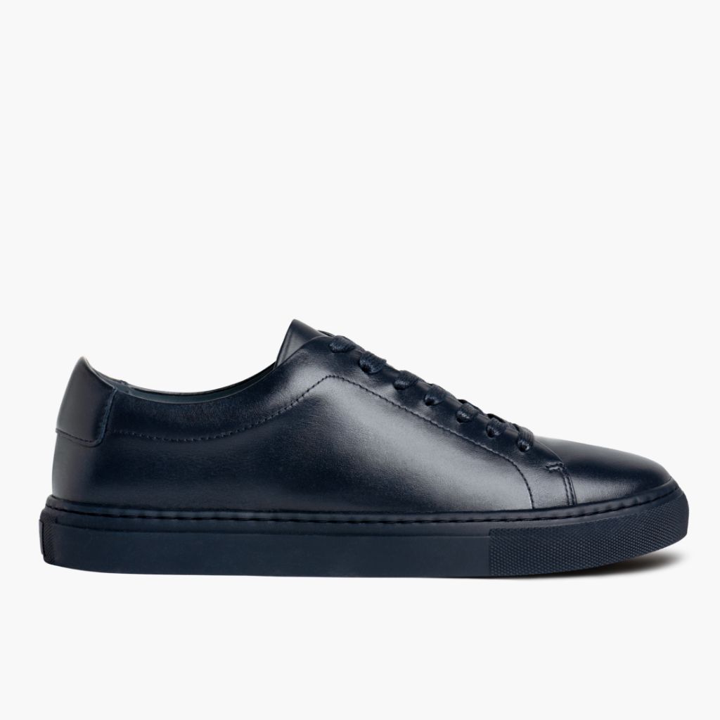 Navy Full-Grain leather Sneakers - Goodyear welt -rakenne ja kärkiosa