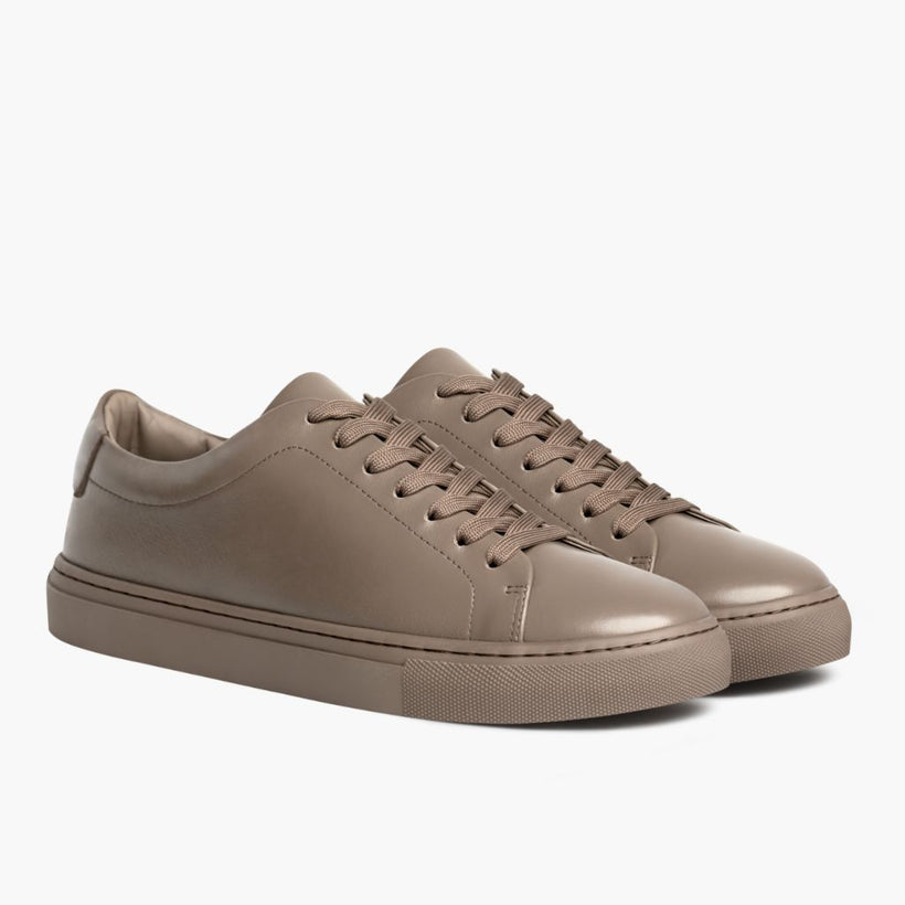 Encore Taupe Leather Sneakers Naisille