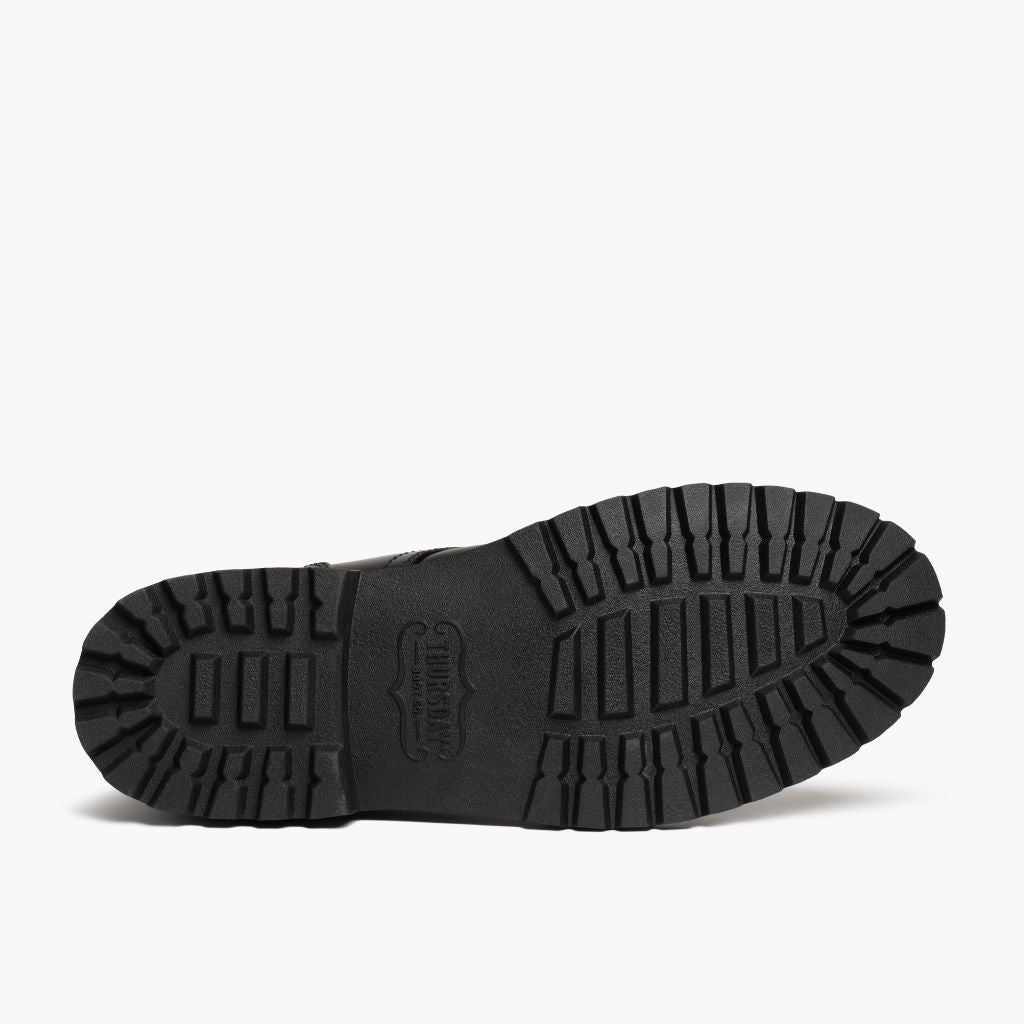 High-Traction Rubber Outsole & Lug Tread Pattern on Hero Musta Nahkasaappaat Miehille