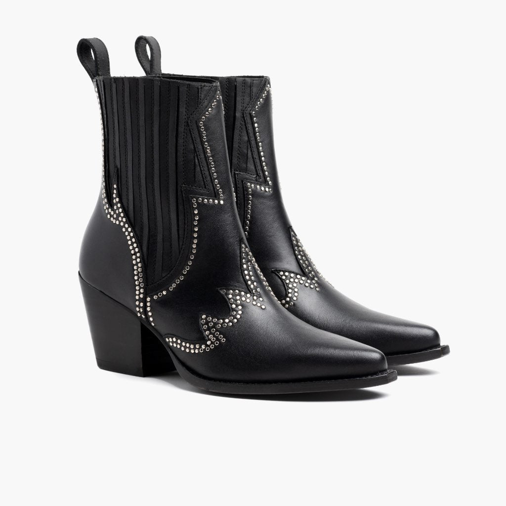 Black Full-Grain leather Boots - Goodyear welt -rakenne ja kärkiosa