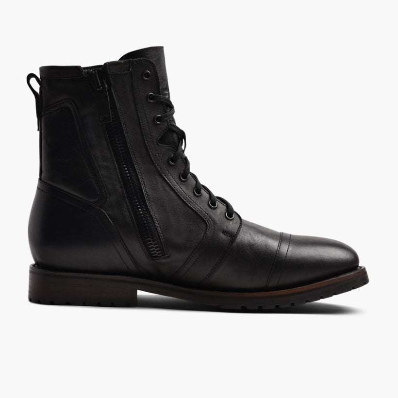 Casa Moto Musta Leather Boots Miehille
