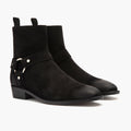 Harness Musta Suede Nahkasaappaat Miehille