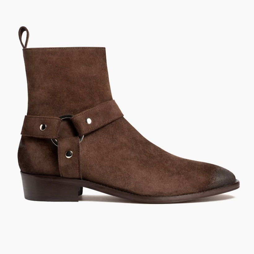 Harness Dark Ruskea Suede Nahkasaappaat Miehille