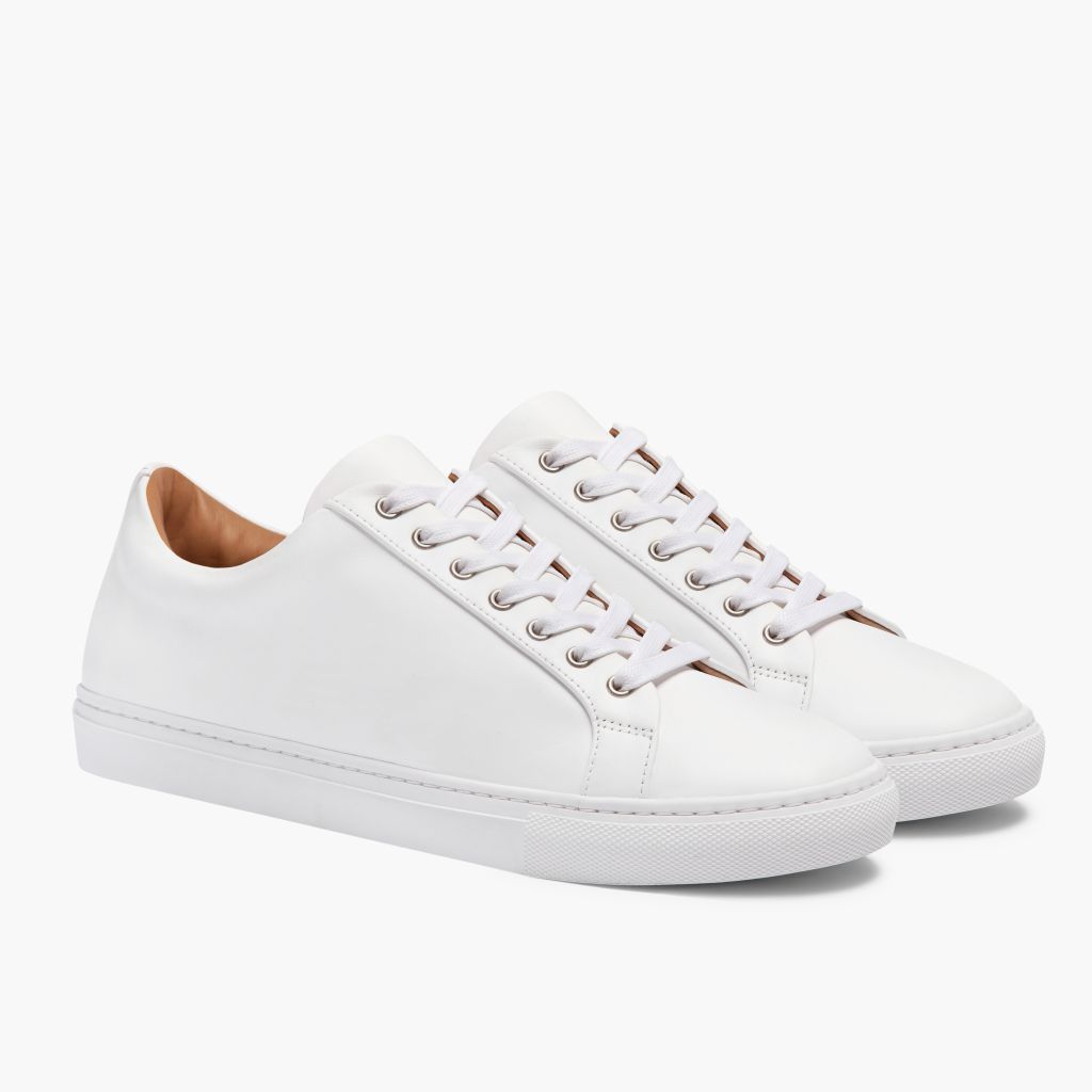 Premier Low Top White Nahkatennarit Miehille For Men in White Full-Grain Leather - Sivunäkymä | Osta verkosta