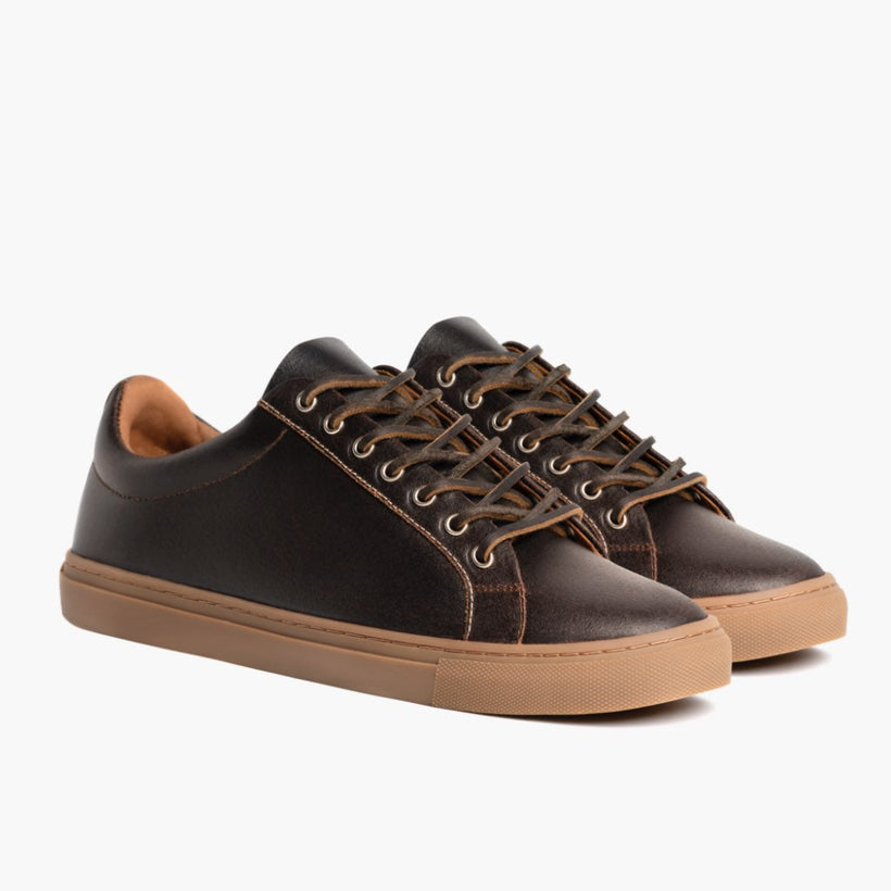 Premier Low Top Cacao Leather Sneakers Miehille