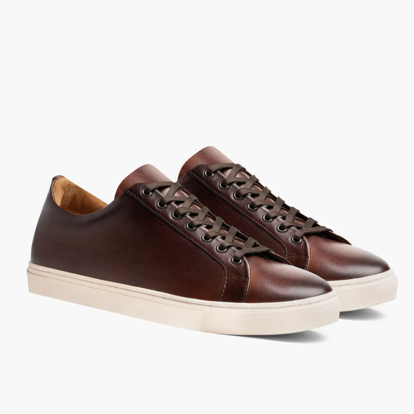 Premier Low Top Coffee Leather Sneakers Miehille