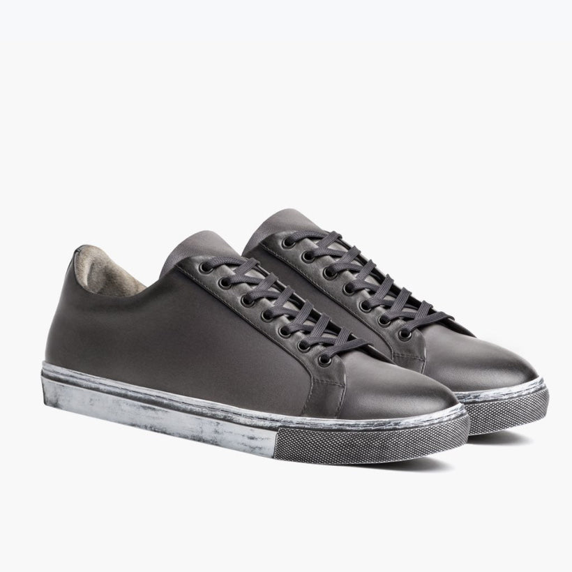 Premier Low Top Distressed Grey Leather Sneakers Miehille