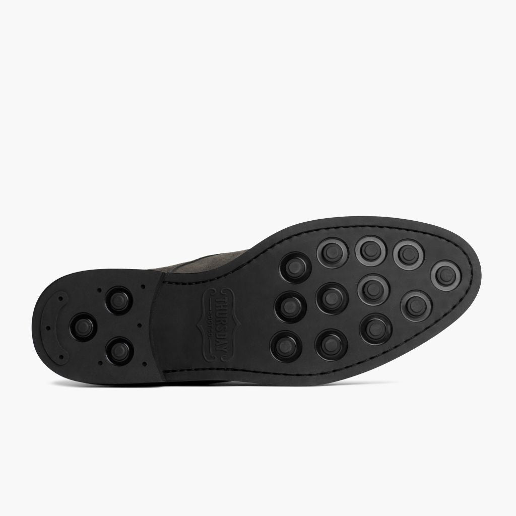 High-Traction Rubber Outsole & Lug Tread Pattern on Cadet Shadow Grey Nahkasaappaat Miehille