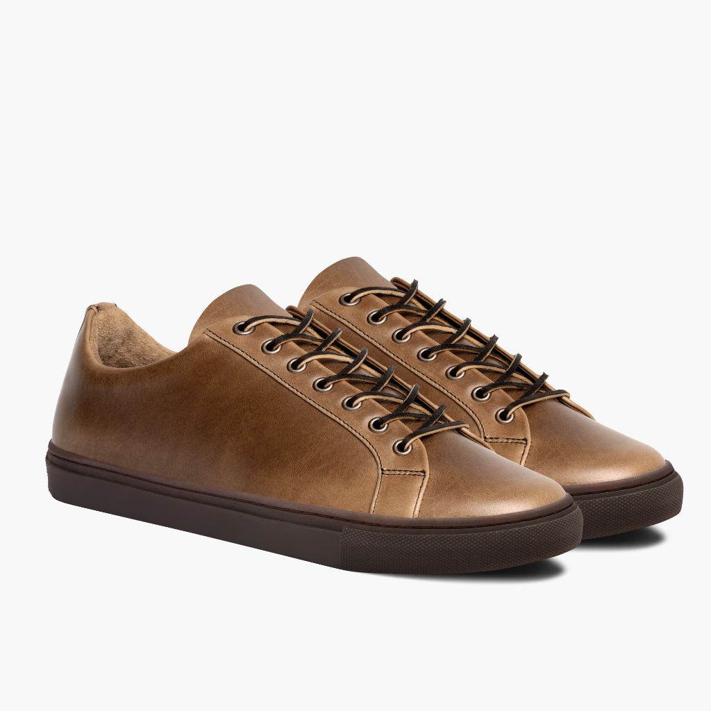 Premier Low Top Natural Nahkatennarit Miehille For Men in Classic Full-Grain Leather - Sivunäkymä | Osta verkosta