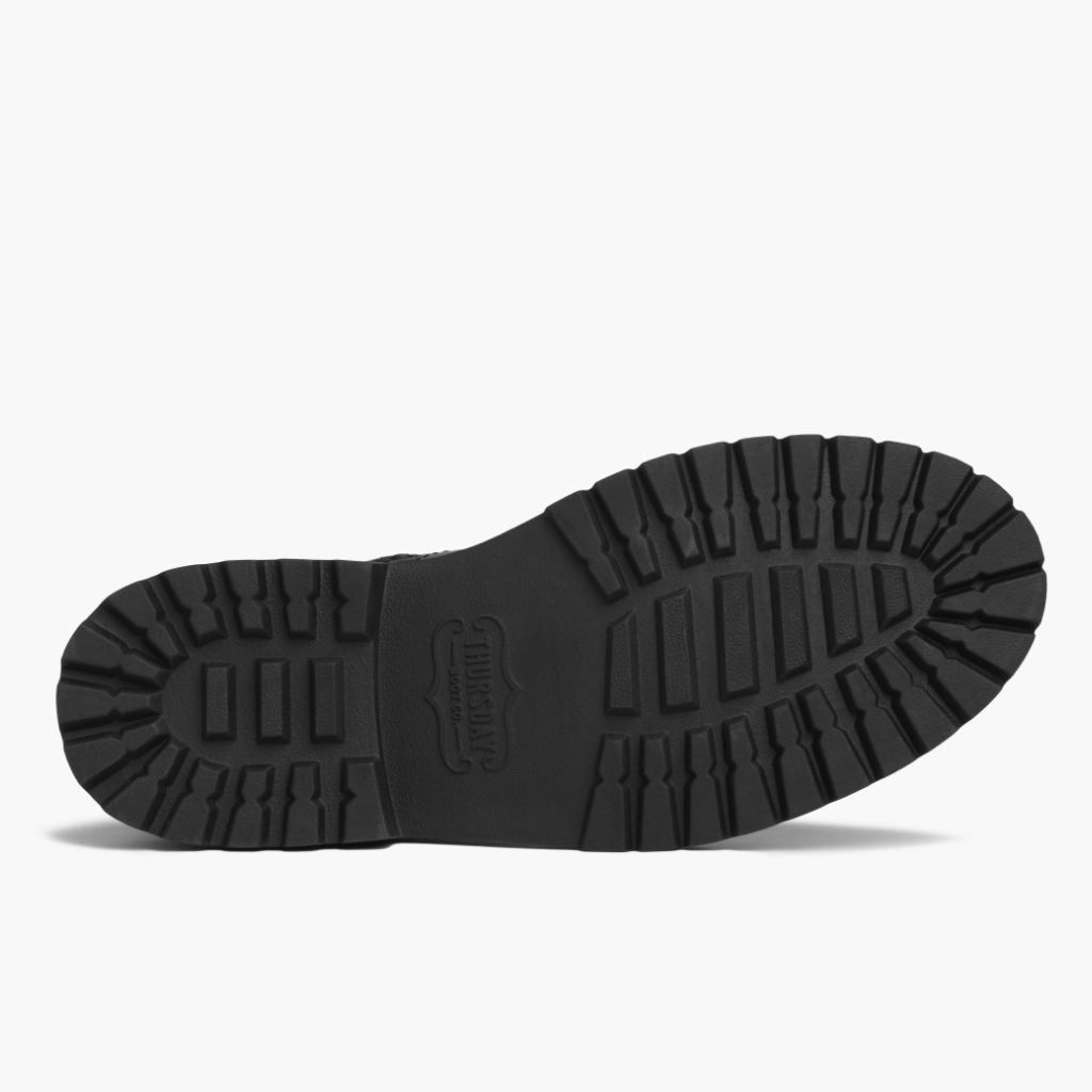 High-Traction Rubber Outsole & Lug Tread Pattern on Stomper Musta (No Zipper) Nahkasaappaat Miehille For Men