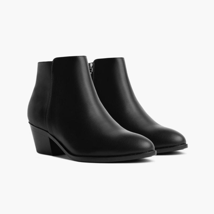 Downtown Musta Leather Boots Naisille