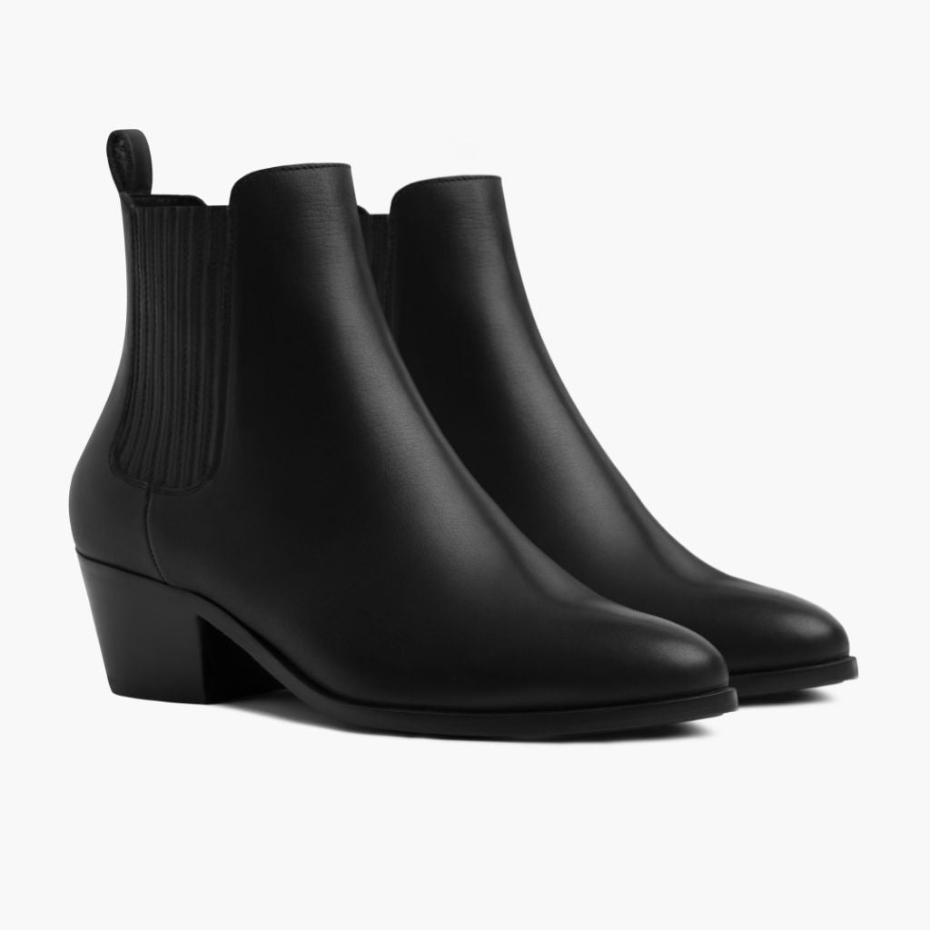 Black Full-Grain leather Boots - Goodyear welt -rakenne ja kärkiosa