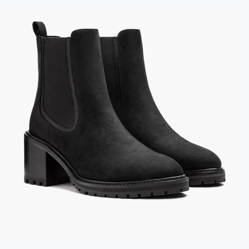 Knockout Musta Matte Leather Boots Naisille