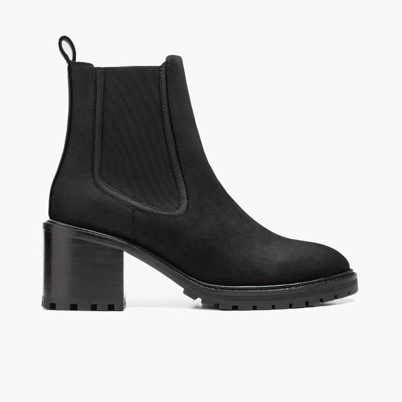 Knockout Musta Matte Leather Boots Naisille
