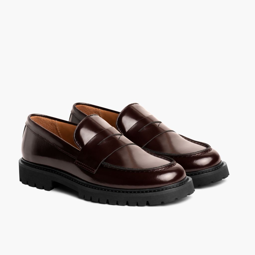 Penny Viininpunainen Nahkasaappaat Naisille in Burgundy Full-Grain Leather - Sivunäkymä | Osta verkosta