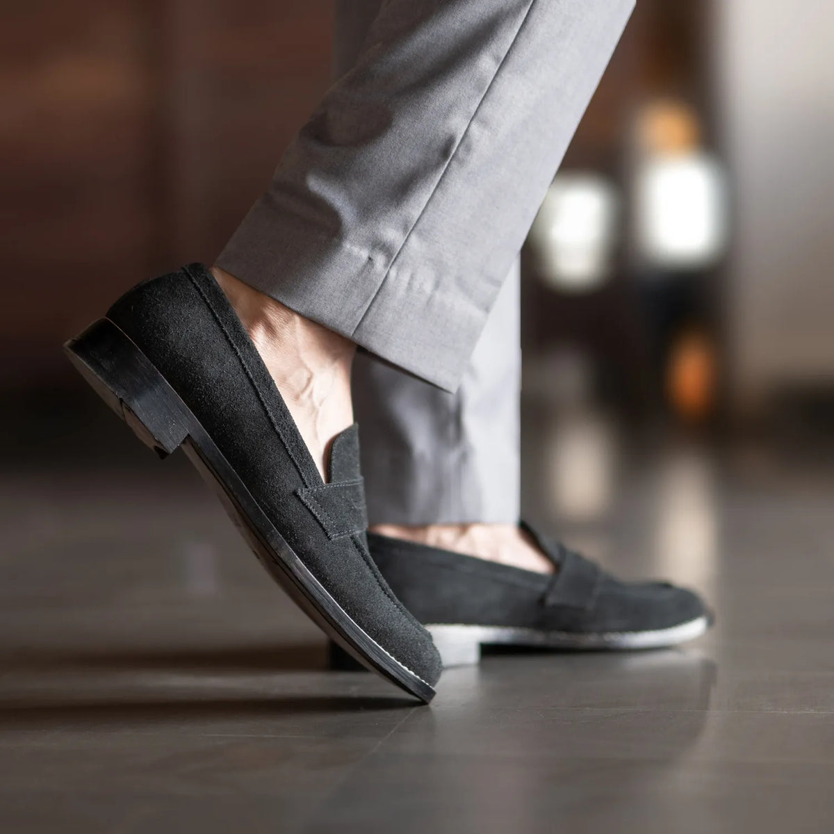 Orlaven Baxton Musta Suede Nahkaloaferit Miehille footwear image 10