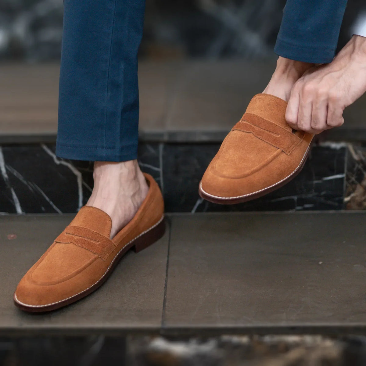 Orlaven Baxton Ruskea Suede Nahkaloaferit Miehille footwear image 10
