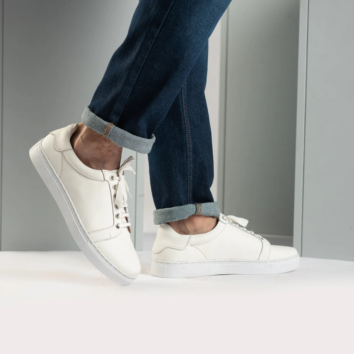 Orlaven Carter Runn White Nahkatennarit Miehille footwear image 10
