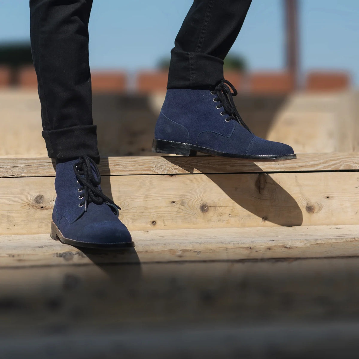 Orlaven Knight Derby Midnight Sininen Suede Nahkasaappaat Miehille footwear image 10