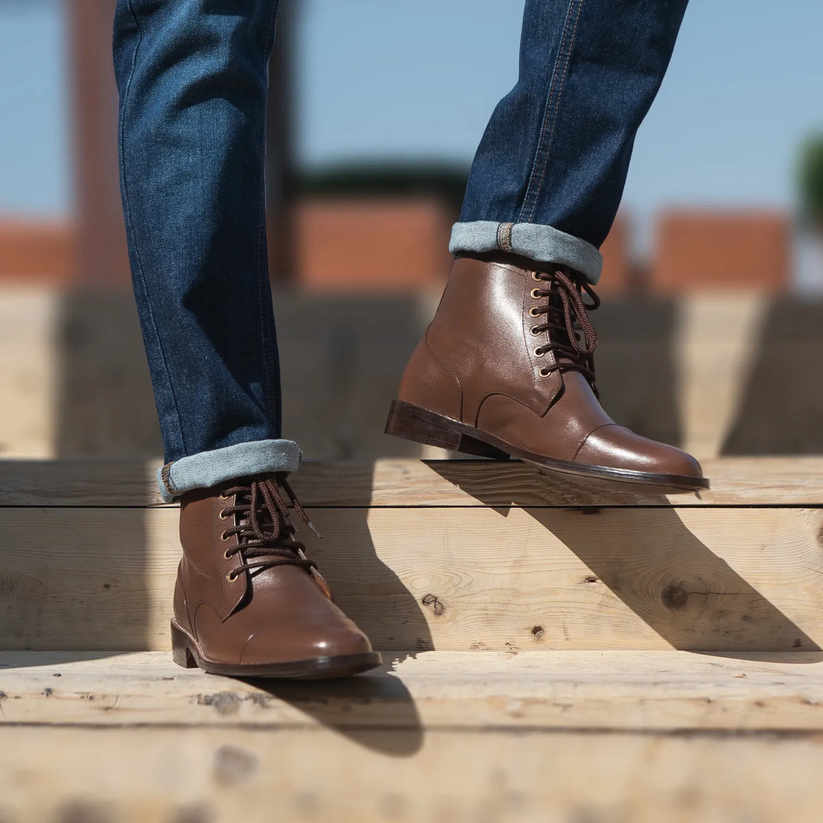 Orlaven Knight Derby Ruskea Nahkasaappaat Miehille footwear image 10