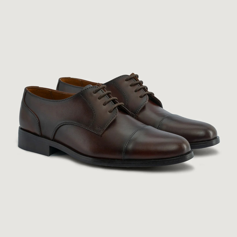 Attorney Derby Burnished Ruskea Leather Shoes Miehille