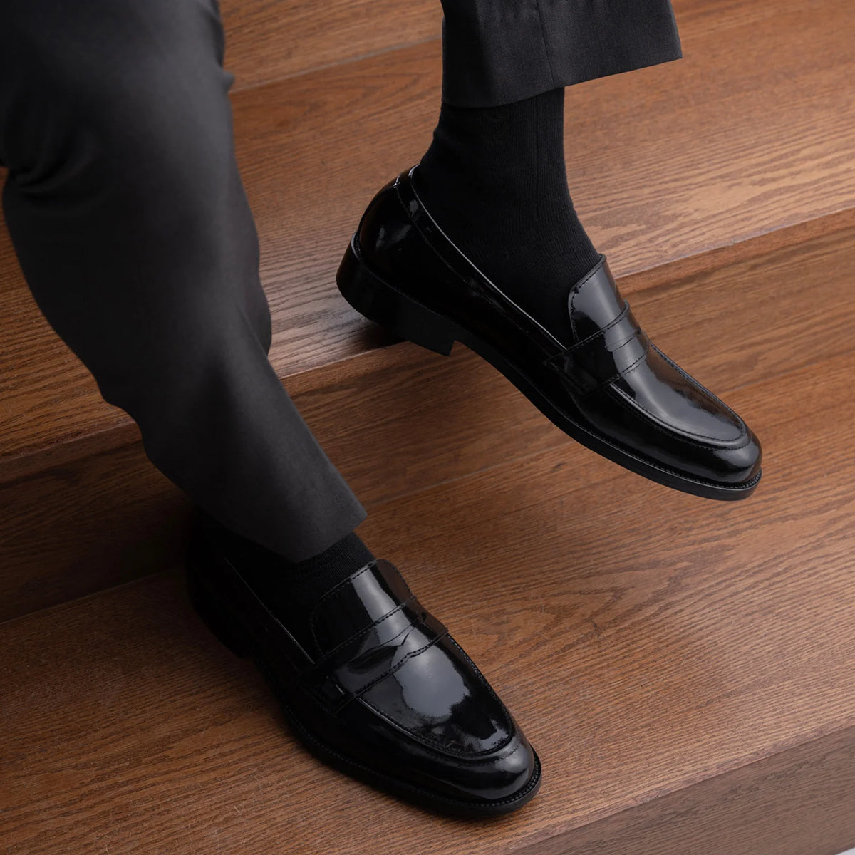 Orlaven Baxton Musta Patent Nahkaloaferit Miehille footwear image 10