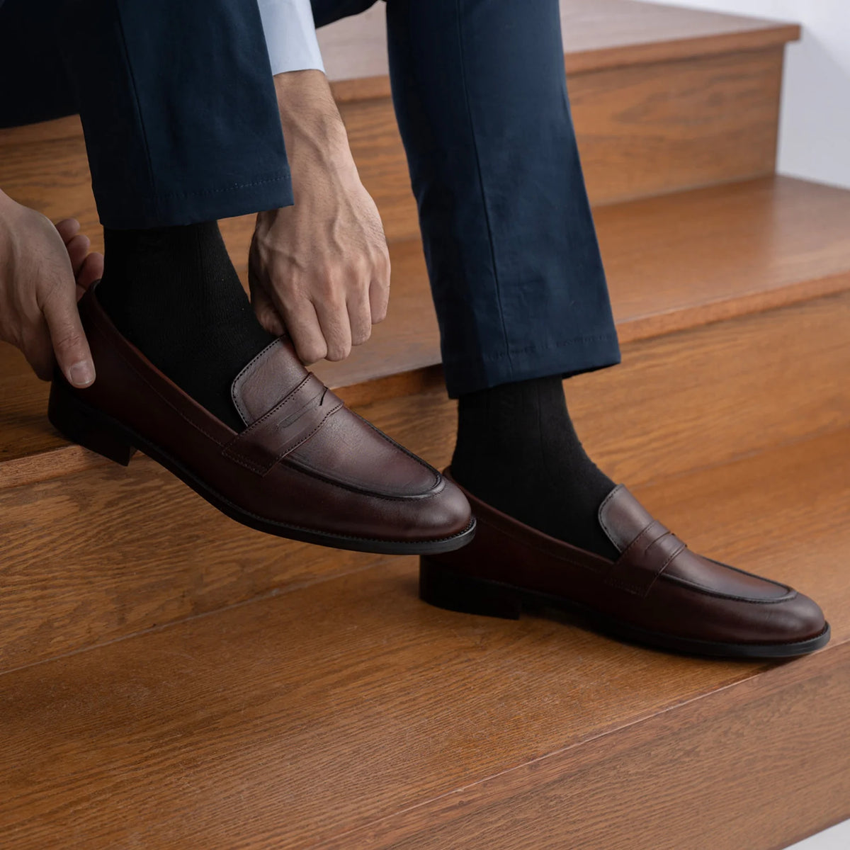 Orlaven Baxton Burnished Ruskea Nahkaloaferit Miehille footwear image 10
