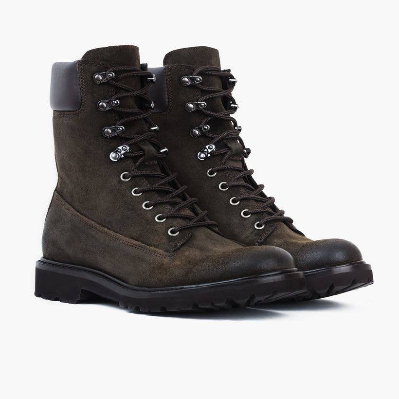 Explorer Dark Olive Suede Nahkasaappaat Miehille
