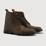 Knight Derby Burnt Copper Pullup Leather Boots - TerraGrip in Burnt Copper Full-Grain Leather - Lateral Side Profile View | Buy Online