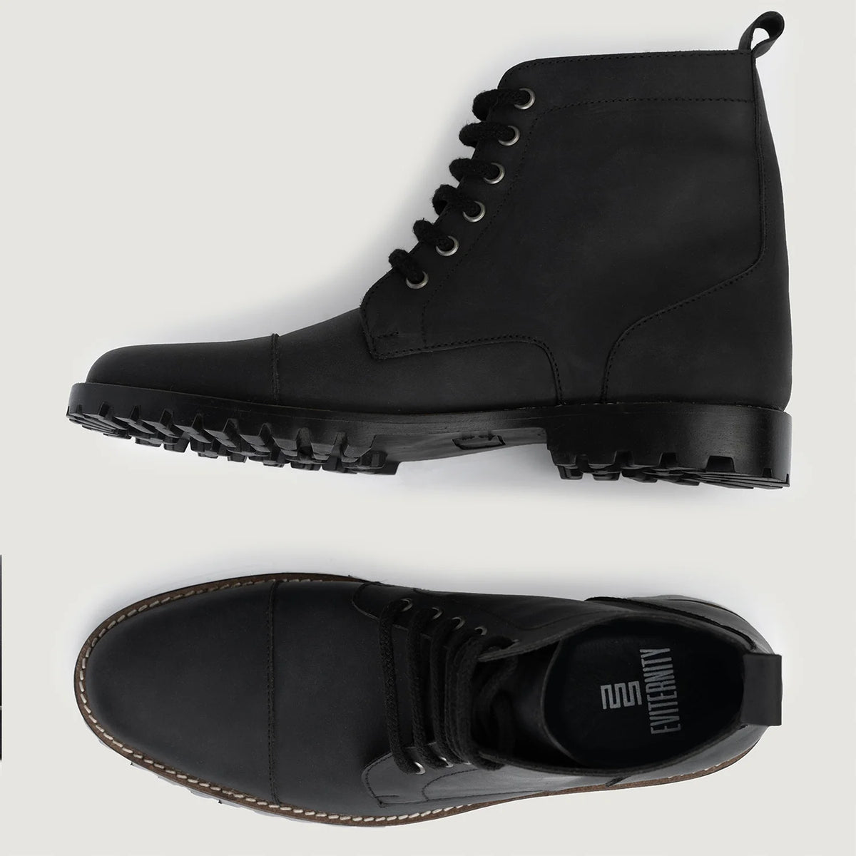 Knight Derby Matte Black Pullup Leather Boots TerraGrip For Men - Vahvistettu kantapää ja tarkat kaksoisompeleet