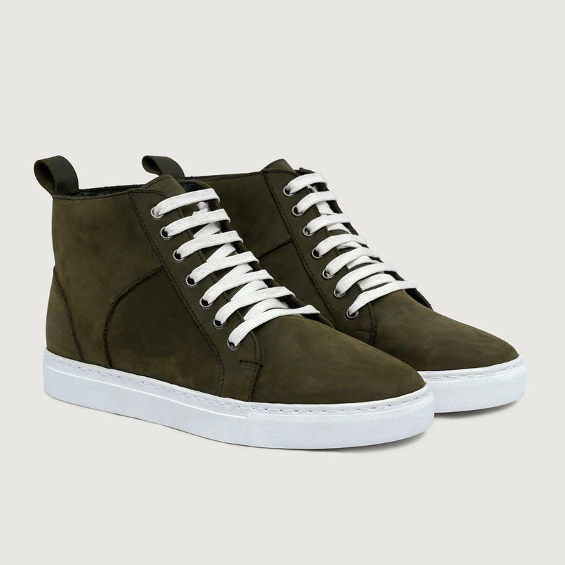 Marty High Top Olive Pullup Nahkatennarit Miehille
