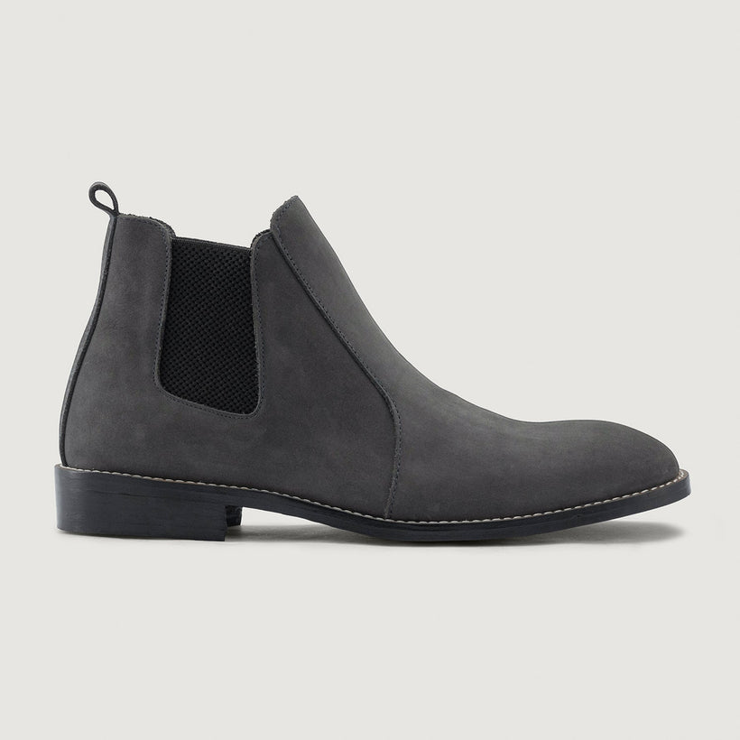 Clarkson Chelsea Grey Nubuck Nahkasaappaat - StudGuard Miehille