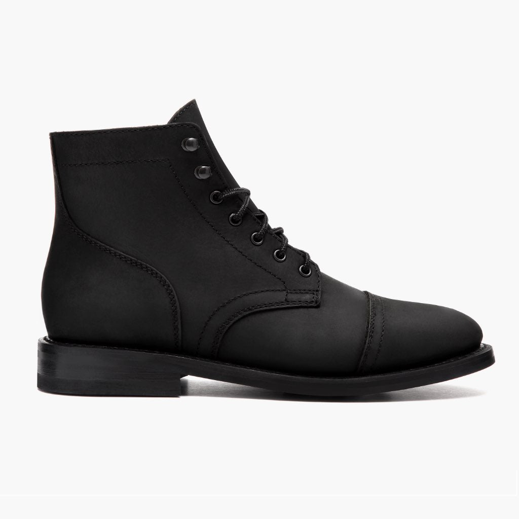 Black Full-Grain leather Boots - Goodyear welt -rakenne ja kärkiosa