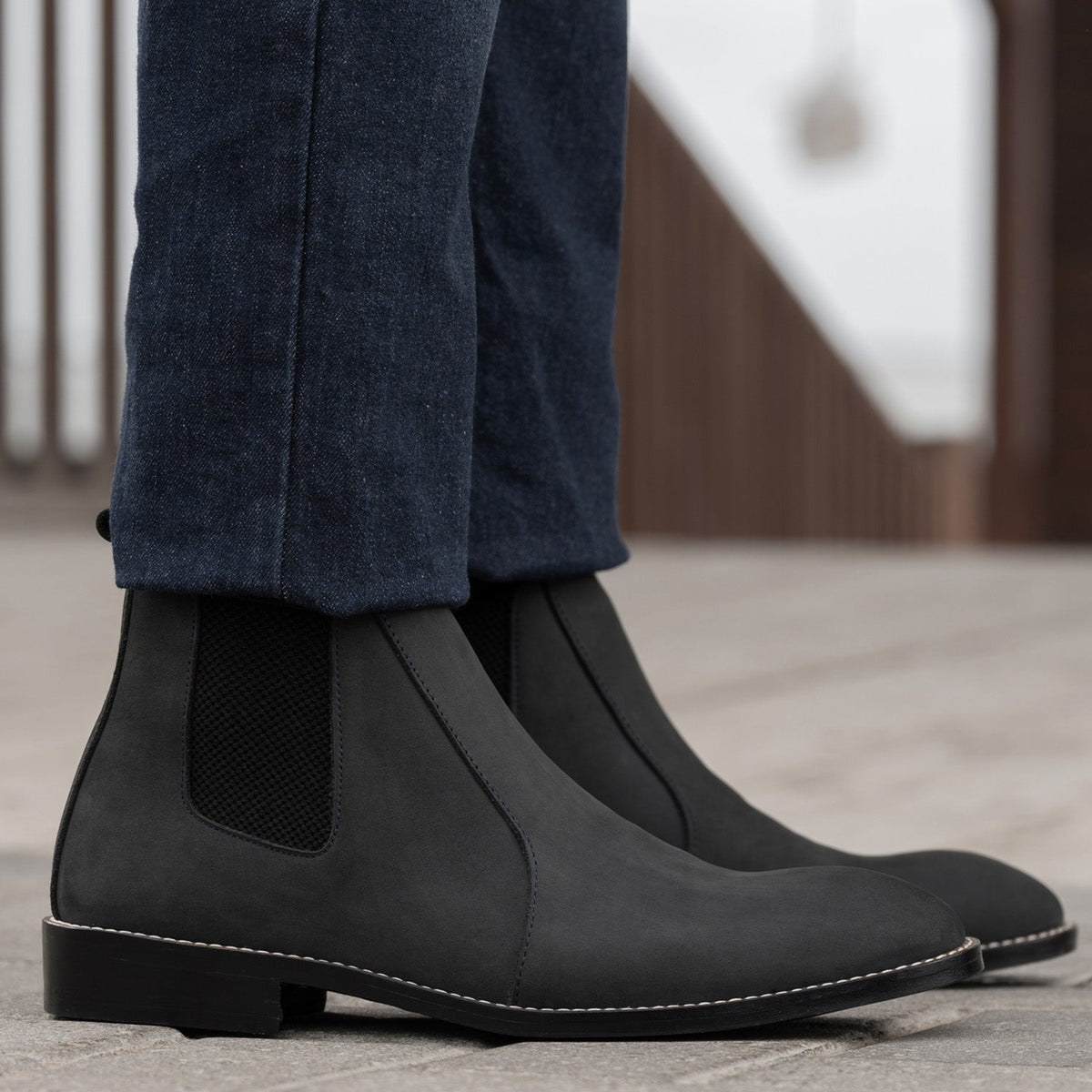 Orlaven Clarkson Chelsea Grey Nubuck Nahkasaappaat - StudGuard Miehille footwear image 10