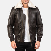 
Airin G-1 Ruskea Nahkainen Pommitakki Miehille in Brown Sheepskin Leather - Edestä ja räätälöity siluetti | Osta verkosta